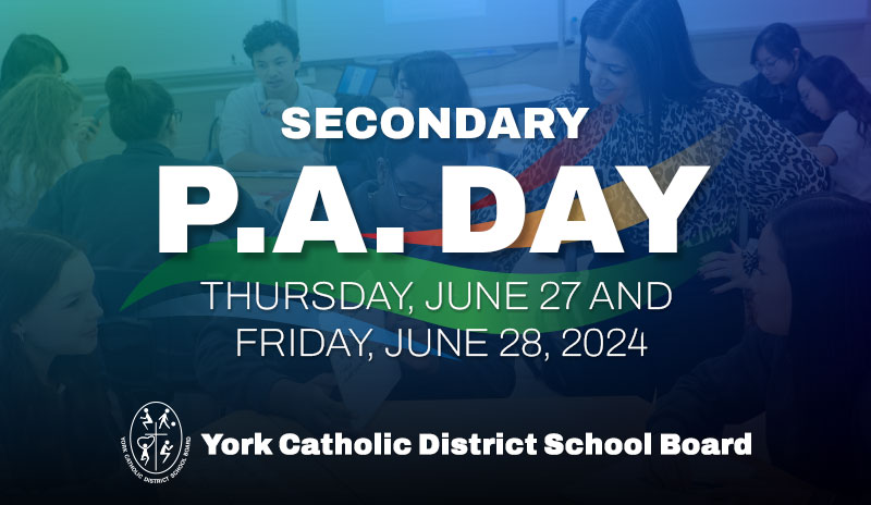 Secondary PA Days: Thursday, June 27 and Friday, June 28, 2024