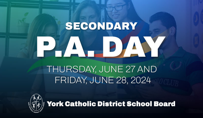 Secondary PA Days: Thursday, June 27 and Friday, June 28, 2024