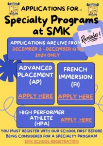 Speciality Programs at SMK